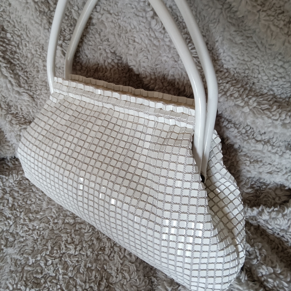 1960s Vintage White tile bag mod satchel - Picture 2 of 11